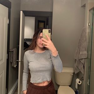 Topshop grey long sleeve t-shirt